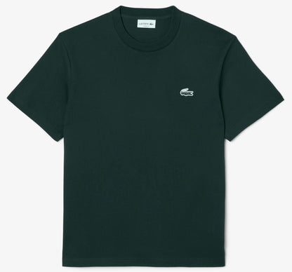 LACOSTE HEAVYWEIGHT COTTON CROC LOGO T-SHIRT DARK GREEN 2XL RRP £70 BNWT