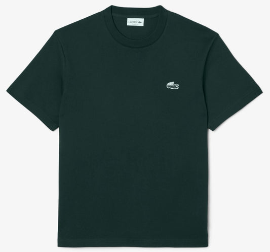 LACOSTE HEAVYWEIGHT COTTON CROC LOGO T-SHIRT DARK GREEN 2XL RRP £70 BNWT