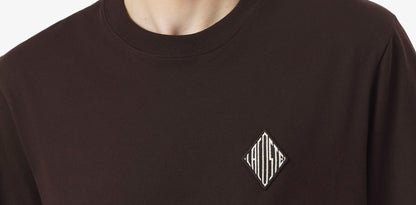 LACOSTE HEAVYWEIGHT COTTON DIAMOND BADGE LOGO T-SHIRT BROWN RRP £70 BNWT