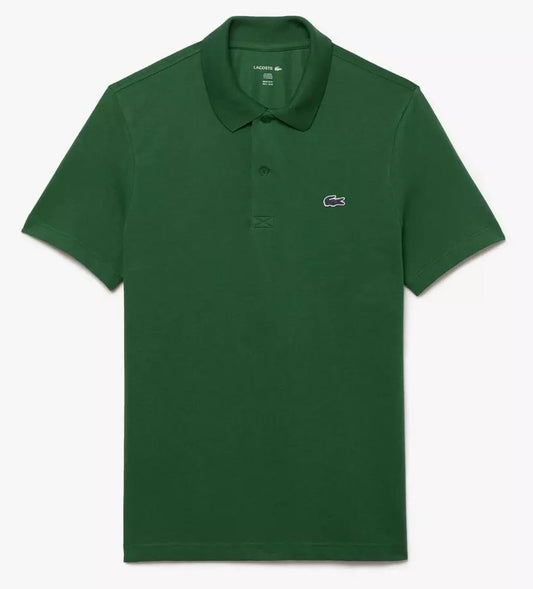 LACOSTE CORE ESSENTIALS STRETCHY COTTON BLEND POLO SHIRT CLASSIC GREEN RRP £79 BNWT