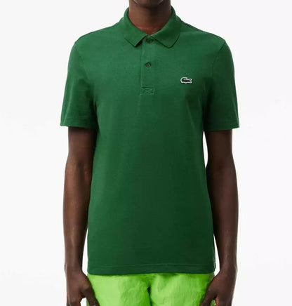 LACOSTE CORE ESSENTIALS STRETCHY COTTON BLEND POLO SHIRT CLASSIC GREEN RRP £79 BNWT
