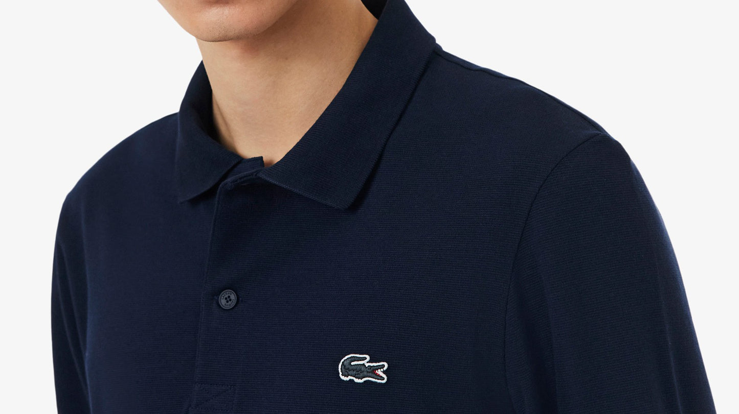 LACOSTE CROC LOGO PIQUE COTTON LONG SLEEVE POLO SHIRT NAVY (7) 2XL RRP £105 BNWT