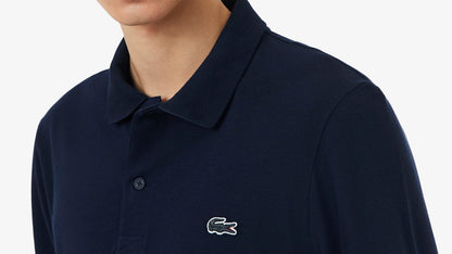 LACOSTE CROC LOGO PIQUE COTTON LONG SLEEVE POLO SHIRT NAVY (7) 2XL RRP £105 BNWT