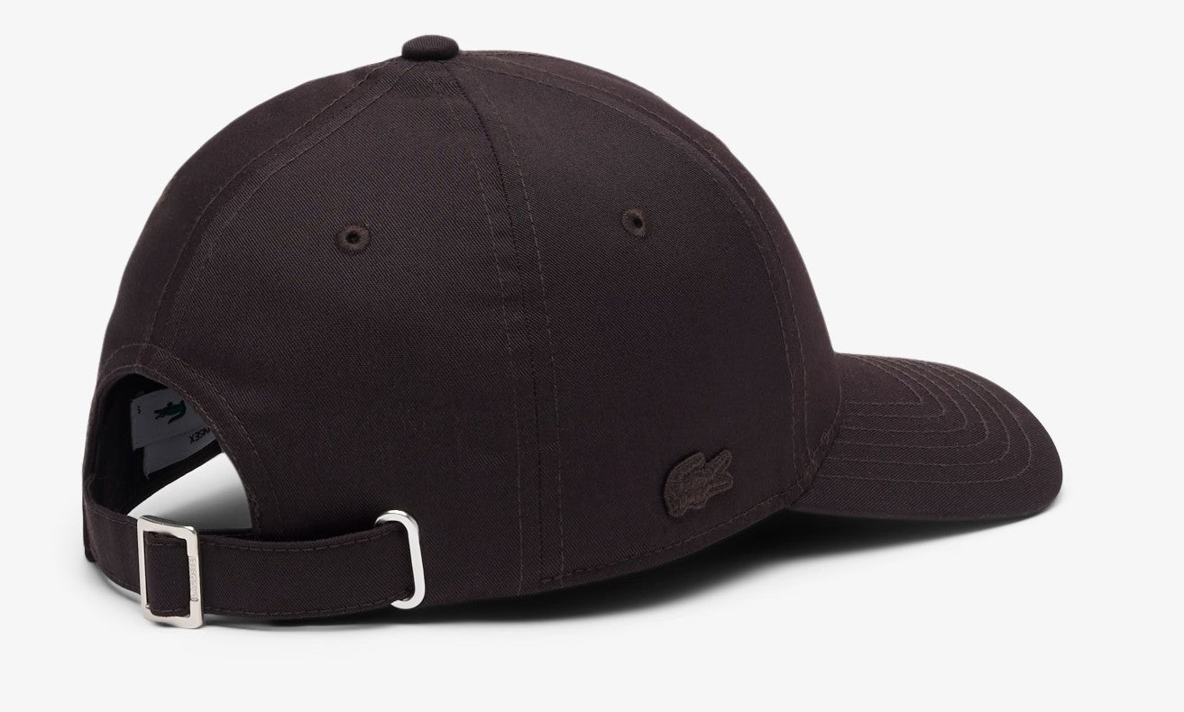 LACOSTE DIAMONG LOGO COTTON 6 PANEL BASEBALL CAP BROWN RRP £64 BNWT