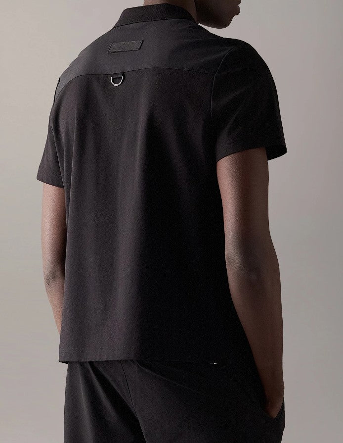 MOOSE KNUCKLES DALON PIQUE COTTON POCKET POLO SHIRT BLACK RRP £150 BNWT