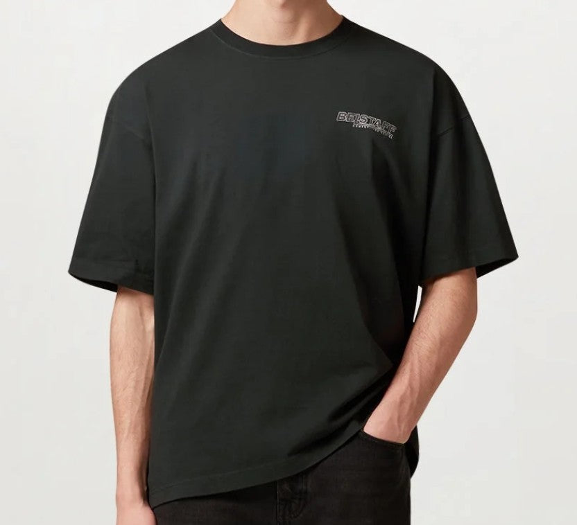 BELSTAFF COMPETITION MOMENTUM COTTON T-SHIRT FADED BLACK XL RRP £85 BNWT