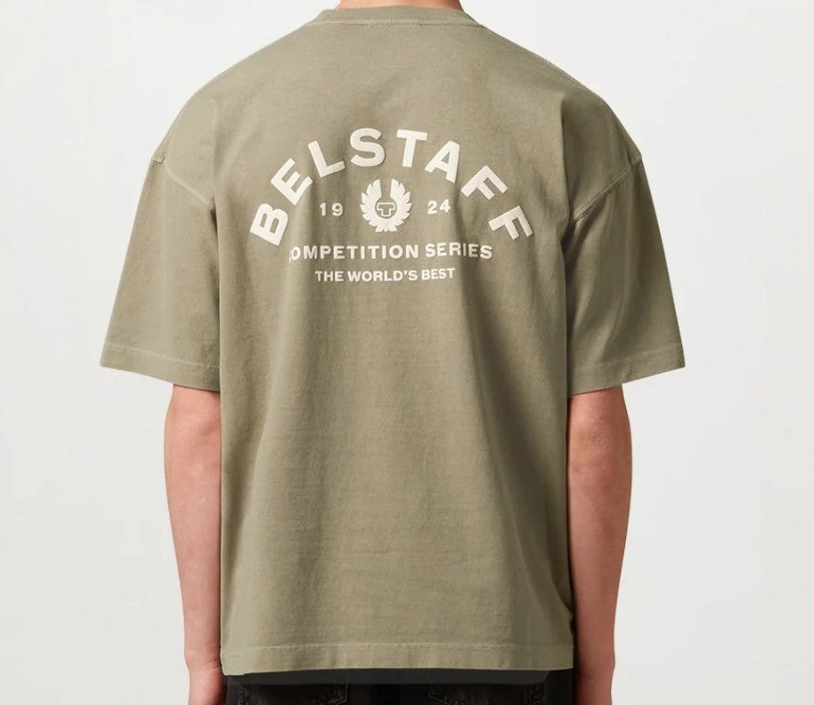 BELSTAFF COMPETITION HEAVY COTTON T-SHIRT DARK SAND 2XL RRP £80 BNWT