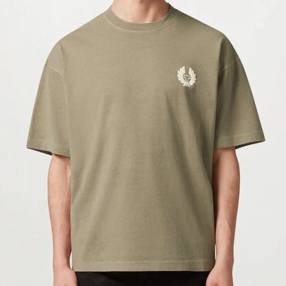 BELSTAFF COMPETITION HEAVY COTTON T-SHIRT DARK SAND 2XL RRP £80 BNWT