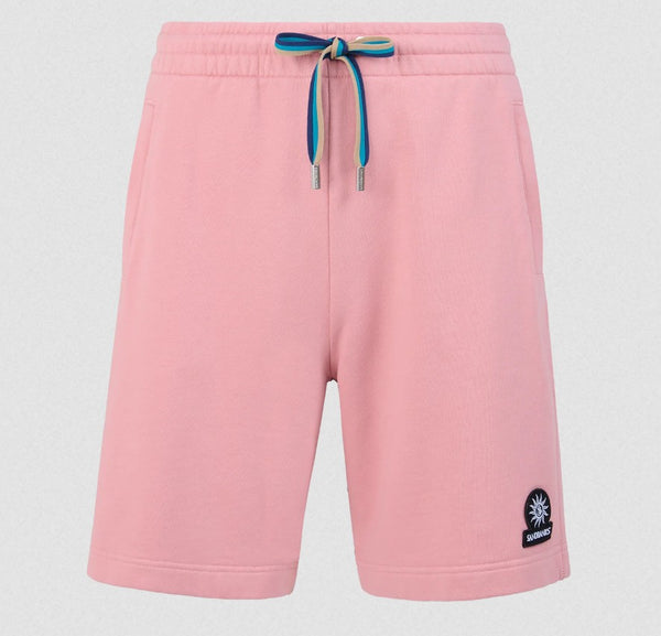 SANDBANKS BADGE LOGO COTTON FLEECE SWEAT SHORTS DUSTY PINK RRP £125 BNWT