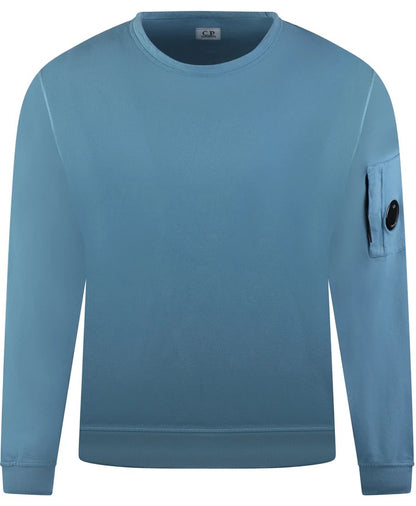 C.P. COMPANY LENS LIGHTWEIGHT COTTON FLEECE SWEATSHIRT BLUE RRP £200 BNWT