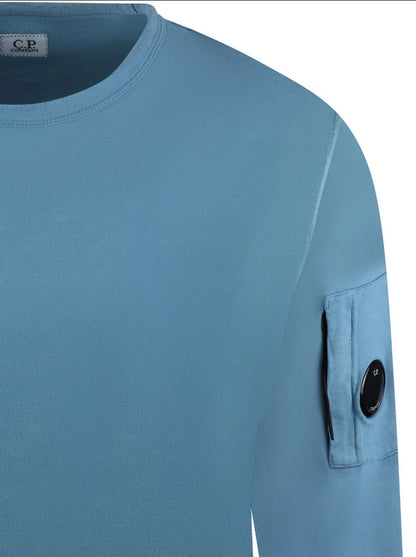 C.P. COMPANY LENS LIGHTWEIGHT COTTON FLEECE SWEATSHIRT BLUE RRP £200 BNWT