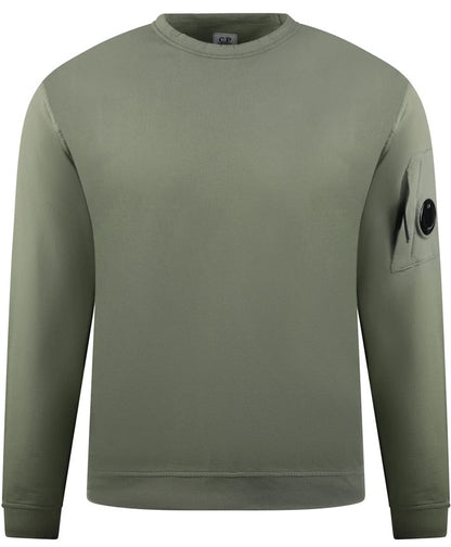 C.P. COMPANY LENS LIGHTWEIGHT COTTON FLEECE SWEATSHIRT KHAKI L RRP £200 BNWT