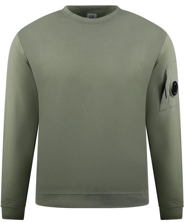 C.P. COMPANY LENS LIGHTWEIGHT COTTON FLEECE SWEATSHIRT KHAKI L RRP £200 BNWT
