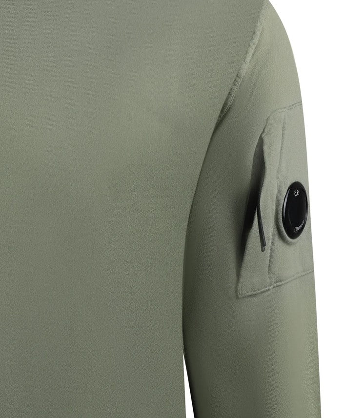 C.P. COMPANY LENS LIGHTWEIGHT COTTON FLEECE SWEATSHIRT KHAKI L RRP £200 BNWT