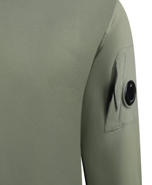 C.P. COMPANY LENS LIGHTWEIGHT COTTON FLEECE SWEATSHIRT KHAKI L RRP £200 BNWT