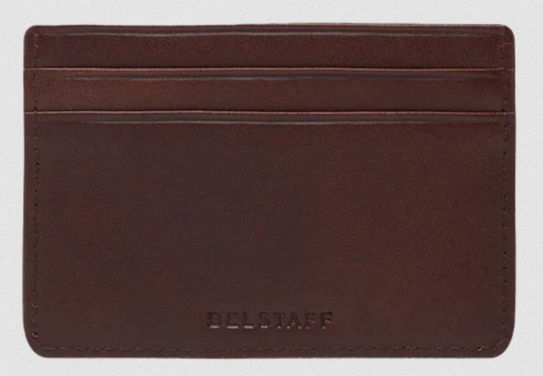 BELSTAFF WHEATLE ITALIAN LEATHER CARD HOLDER WALLET ANTIQUE BROWN RRP £75 NEW IN BOX