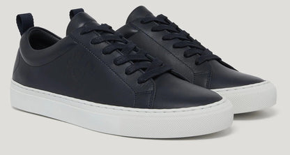 BELSTAFF WALTON LOW TOP NAPPA LEATHER TRAINERS DARK INK NAVY UK 7 RRP £175 BNIB