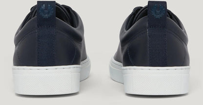 BELSTAFF WALTON LOW TOP NAPPA LEATHER TRAINERS DARK INK NAVY UK 7 RRP £175 BNIB
