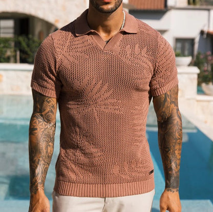 MAUVAIS TROPICS RELAXED FIT KNIT COTTON POLO SHIRT CANYON RED 2XL RRP £45 BNWT