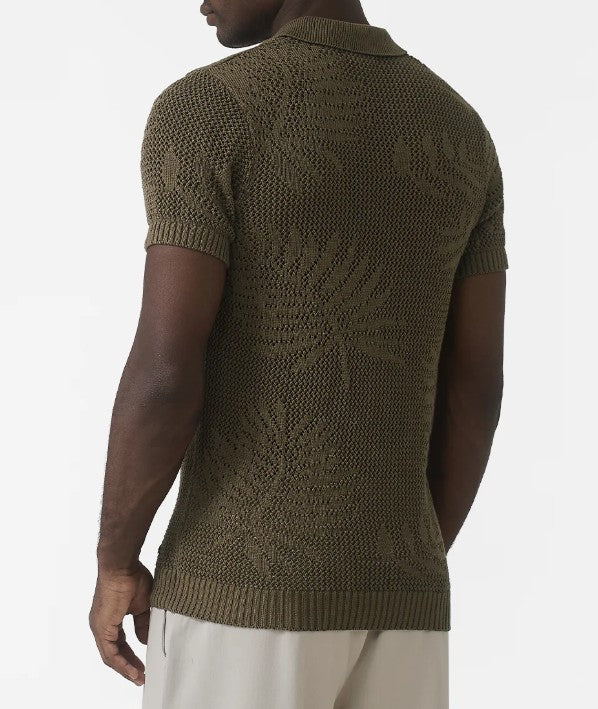 MAUVAIS TROPICS RELAXED FIT KNIT COTTON POLO SHIRT OLIVE GREEN 2XL RRP £45 BNWT