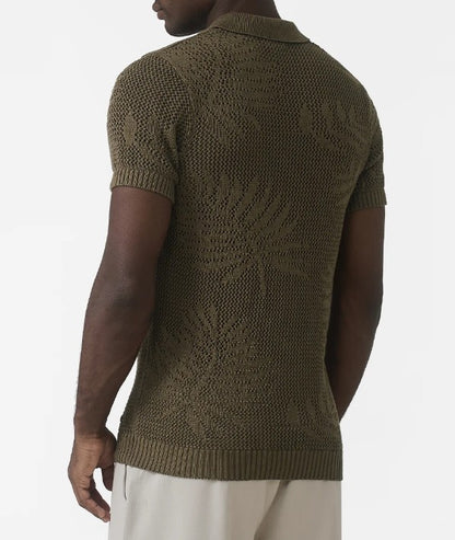 MAUVAIS TROPICS RELAXED FIT KNIT COTTON POLO SHIRT OLIVE GREEN 2XL RRP £45 BNWT