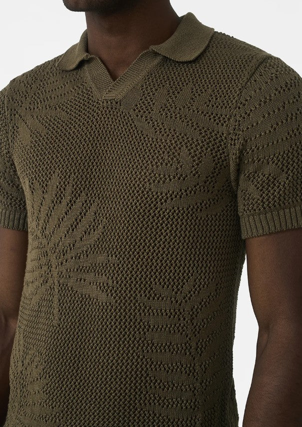 MAUVAIS TROPICS RELAXED FIT KNIT COTTON POLO SHIRT OLIVE GREEN 2XL RRP £45 BNWT