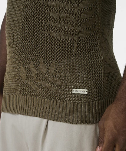 MAUVAIS TROPICS RELAXED FIT KNIT COTTON POLO SHIRT OLIVE GREEN 2XL RRP £45 BNWT