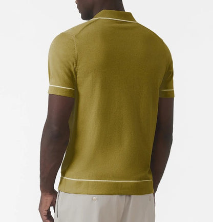 MAUVAIS LUCIANO SLIM FIT KNIT COTTON SHORT SLEEVE SHIRT OLIVE 3XL RRP £55 BNWT