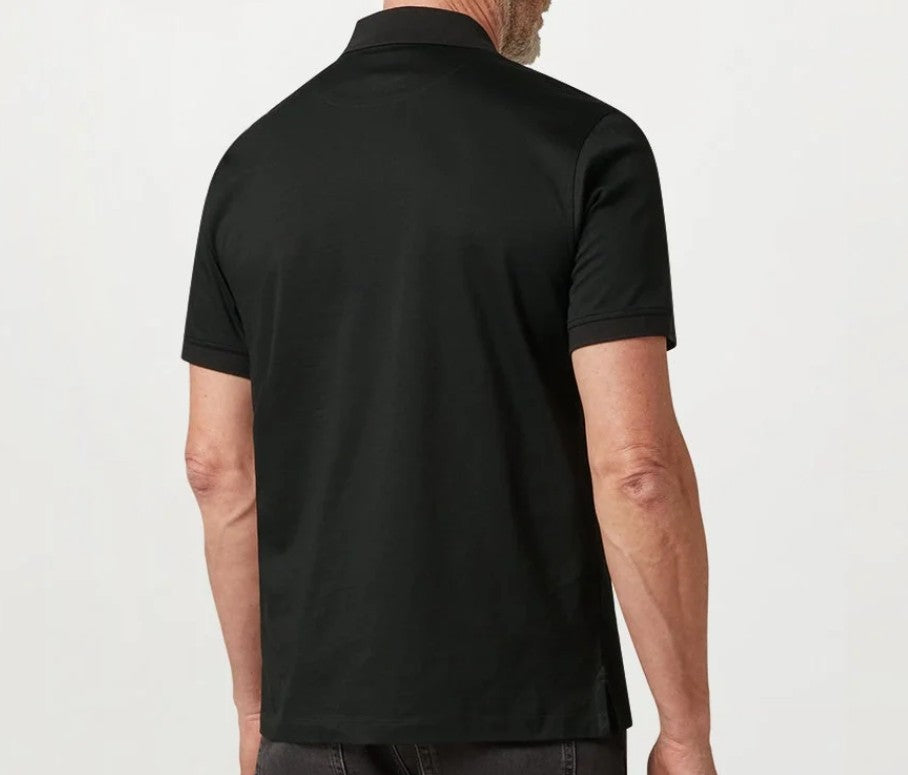 BELSTAFF STEEL MERCERISED COTTON PATCH POLO SHIRT BLACK RRP £110 BNWT