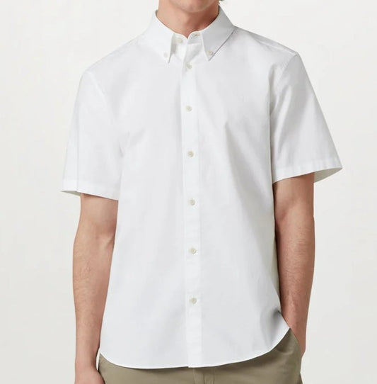 BELSTAFF STREET SHORT SLEEVE COTTON SHIRT WHITE RRP £120 BNWT
