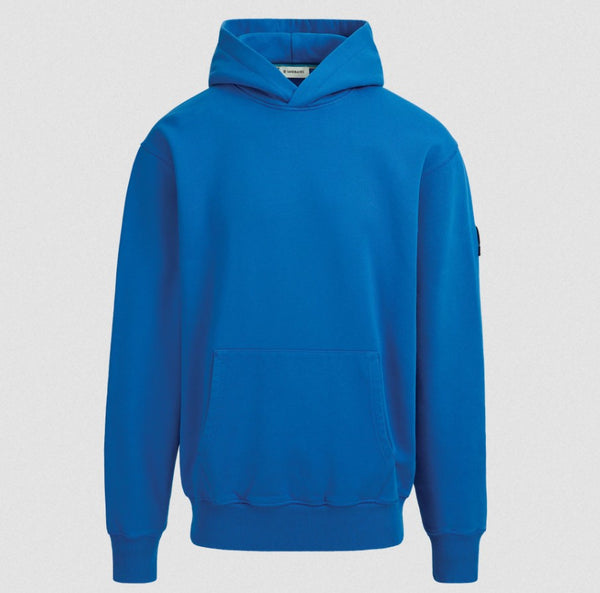 SANDBANKS BADGE LOGO COTTON FLEECE HOODIE SWEATSHIRT COBALT BLUE RRP £185