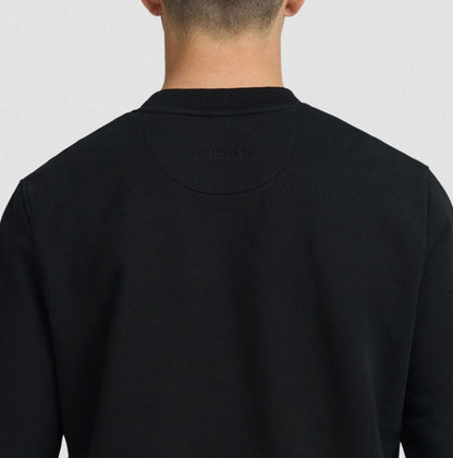 SANDBANKS BOUCLE BADGE COTTON FLEECE SWEATSHIRT BLACK RRP £175 BNWT