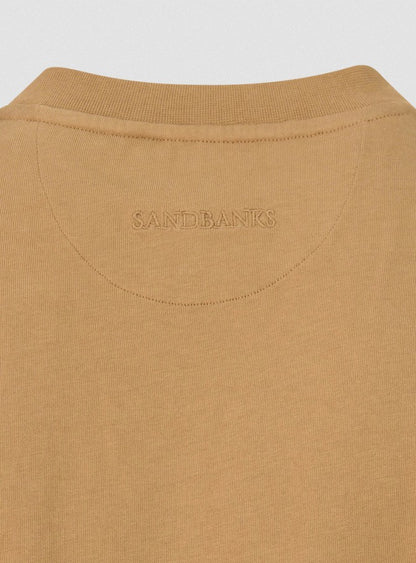 SANDBANKS DOUBLE JERSEY COLLEGIATE COTTON T-SHIRT LIGHT BROWN 3XL RRP £95 BNWT