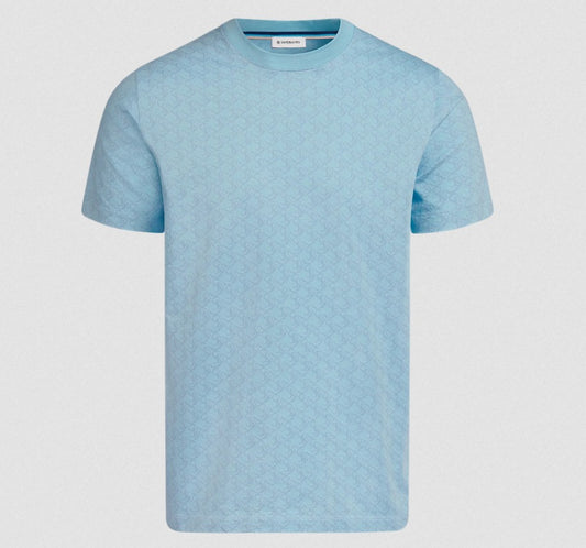 SANDBANKS MONOGRAM JACQUARD COTTON T-SHIRT CRYSTAL BLUE RRP £115 BNWT