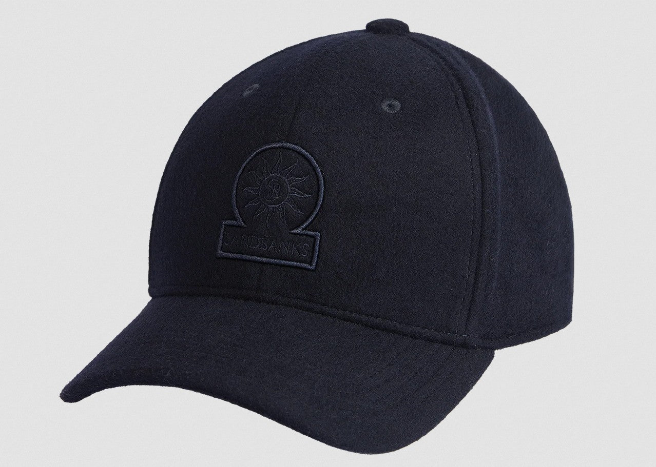 SANDBANKS WOOL CLASSIC 6 PANEL BASEBALL CAP NAVY BLUE ONE SIZE RRP £105 BNWT
