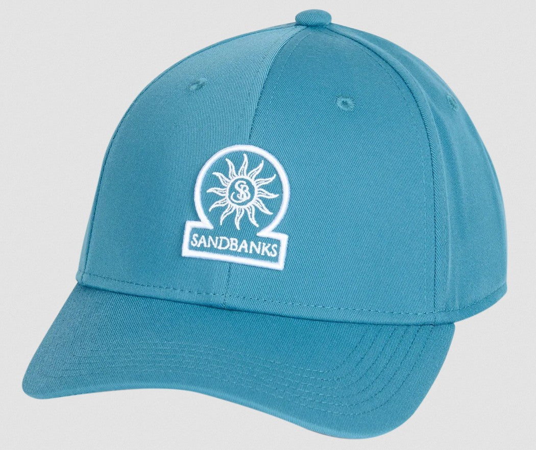 SANDBANKS CLASSIC 6 PANEL BASEBALL CAP TEAL BLUE ONE SIZE RRP £90 BNWT