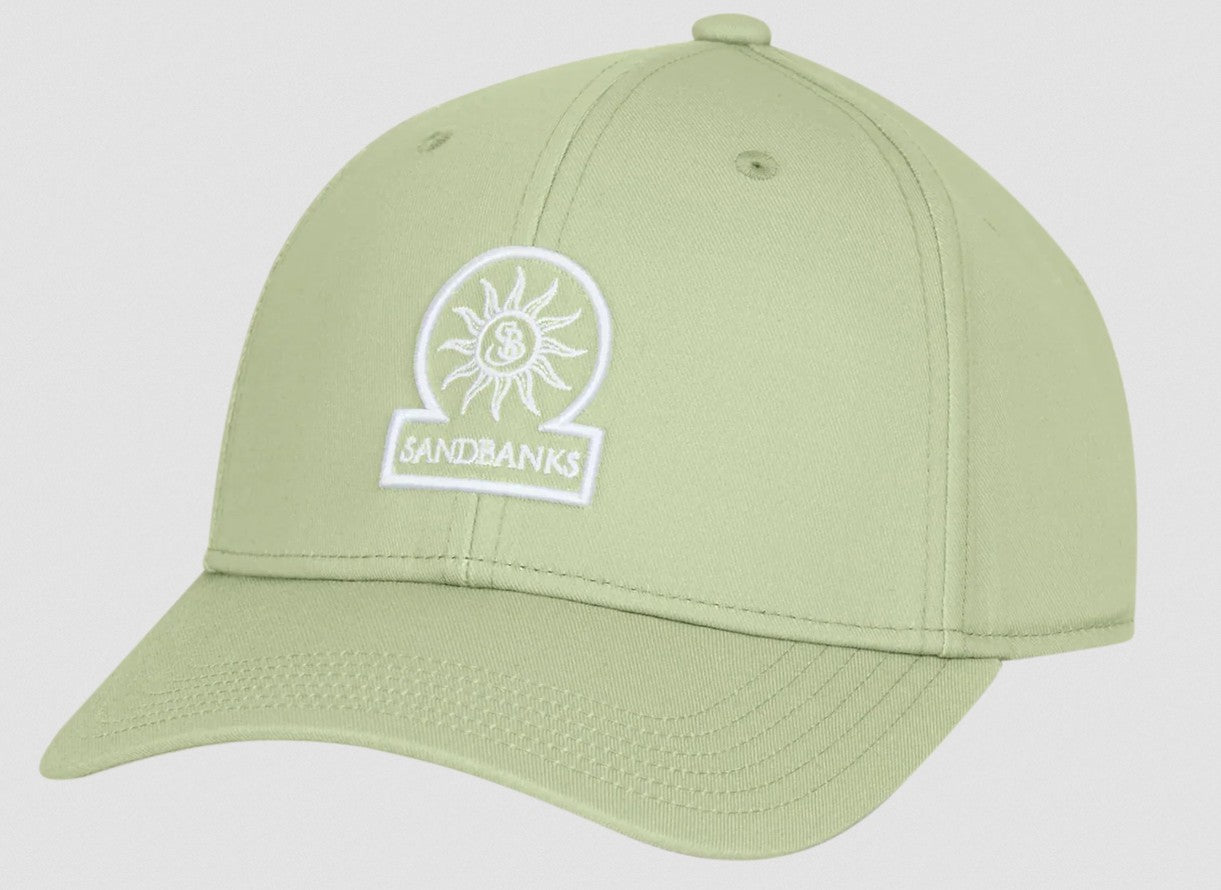 SANDBANKS CLASSIC 6 PANEL BASEBALL CAP SAGE GREEN ONE SIZE RRP £90 BNWT