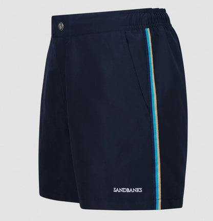 SANDBANKS SIDE STRIPE SWIM SHORTS NAVY BLUE LARGE RRP £135 BNWT