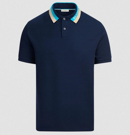 SANDBANKS TRI COLOUR COLLAR PIQUE COTTON POLO SHIRT NAVY 6XL RRP £130 BNWT
