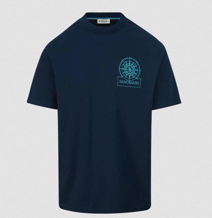 SANDBANKS SONAR COTTON T-SHIRT NAVY BLUE LARGE RRP £90 BNWT