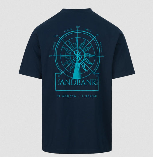 SANDBANKS SONAR COTTON T-SHIRT NAVY BLUE LARGE RRP £90 BNWT
