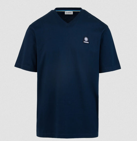 SANDBANKS V NECK COTTON T-SHIRT NAVY BLUE MEDIUM RRP £85 BNWT