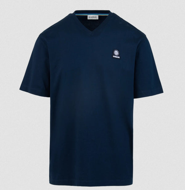 SANDBANKS V NECK COTTON T-SHIRT NAVY BLUE MEDIUM RRP £85 BNWT