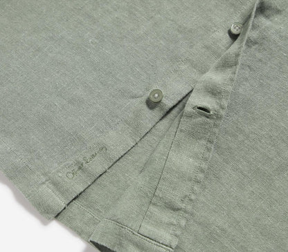OLIVER SWEENEY SOMERTON SHORT SLEEVE LINEN SHIRT SAGE GREEN 2XL RRP £99 BNWT
