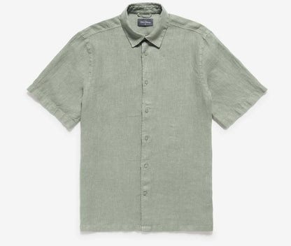OLIVER SWEENEY SOMERTON SHORT SLEEVE LINEN SHIRT SAGE GREEN 2XL RRP £99 BNWT