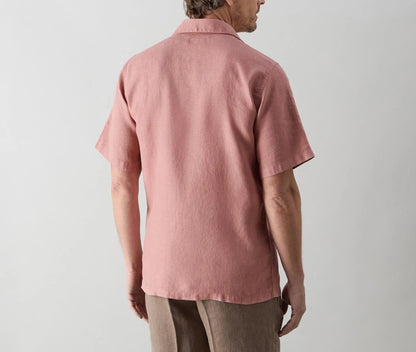 OLIVER SWEENEY SOMERTON SHORT SLEEVE LINEN SHIRT ROSEWOOD 2XL RRP £99 BNWT