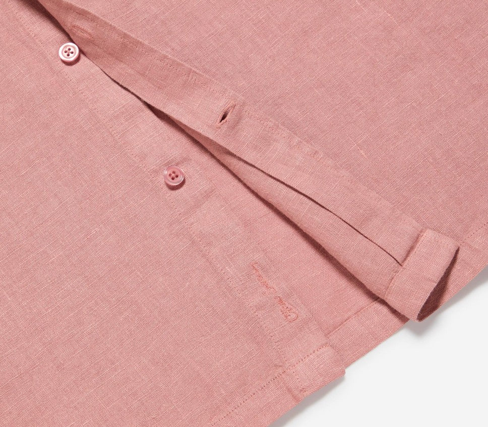OLIVER SWEENEY SOMERTON SHORT SLEEVE LINEN SHIRT ROSEWOOD 2XL RRP £99 BNWT