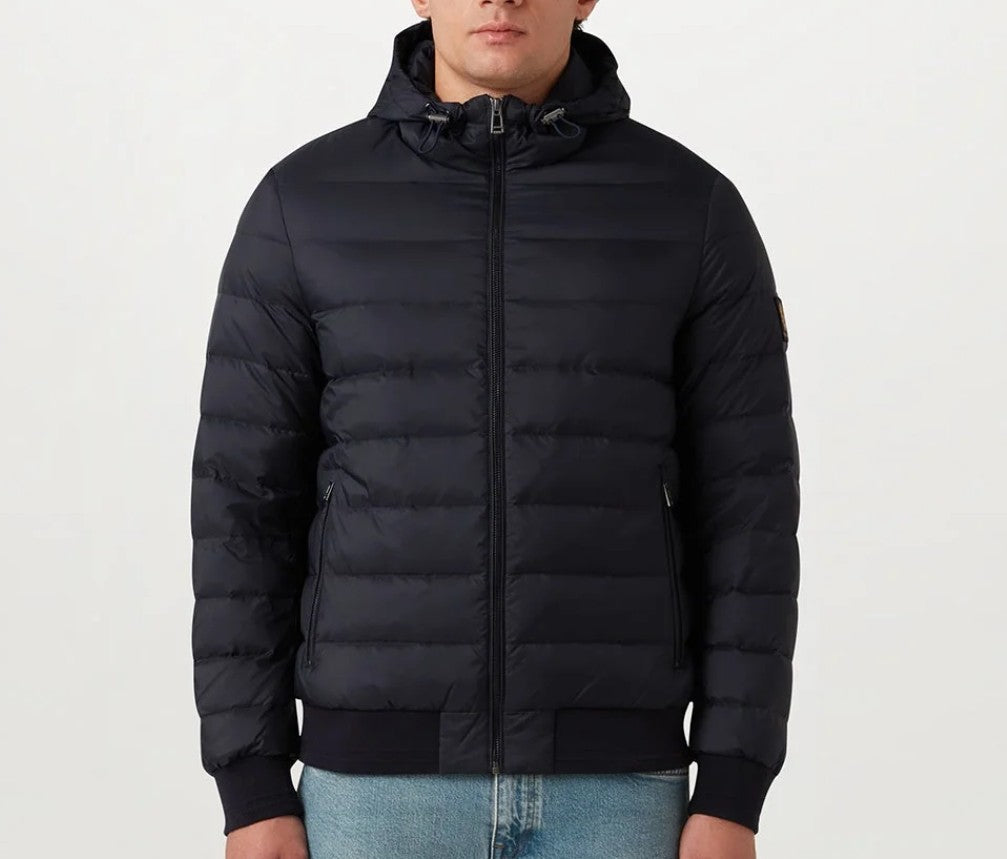 BELSTAFF CONTROL DOWN PUFFA HOODED BOMBER JACKET DARK INK UK54 2XL RRP £350 BNWT