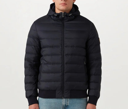 BELSTAFF CONTROL DOWN PUFFA HOODED BOMBER JACKET DARK INK UK54 2XL RRP £350 BNWT