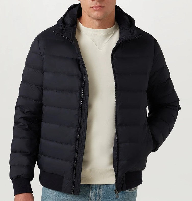 BELSTAFF CONTROL DOWN PUFFA HOODED BOMBER JACKET DARK INK UK54 2XL RRP £350 BNWT
